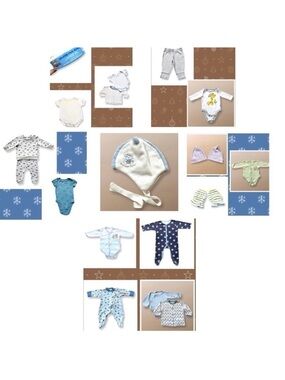 17 ITEMS Newborn Baby to 6 Mo Clothes and Accessories Bundle